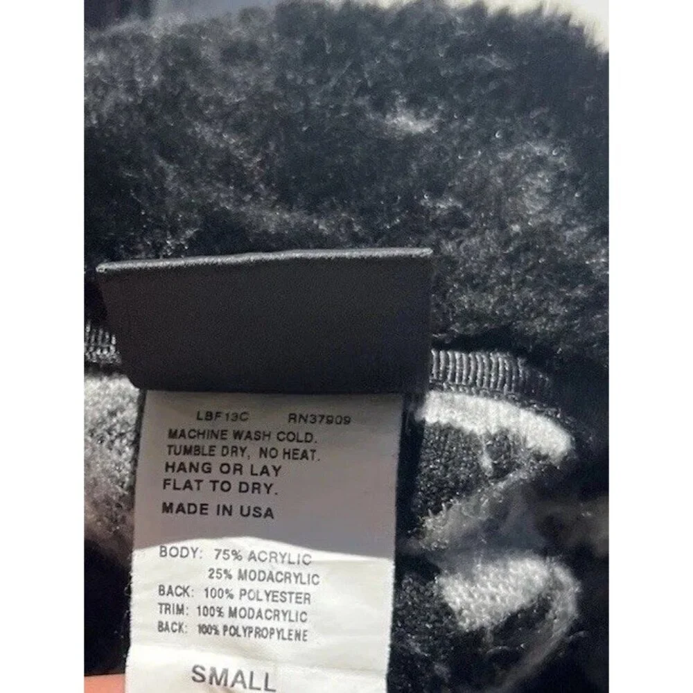 Vintage Duffel Outdoor Faux Fur Jacket Coat Black mid length Sz Small Black USA